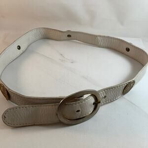 Sepcoeur leather belt cream color with medallions